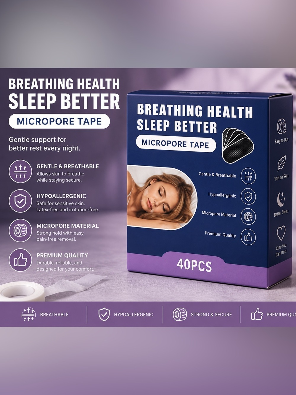 Micropore Tape - 40pcs - Blue/Purple